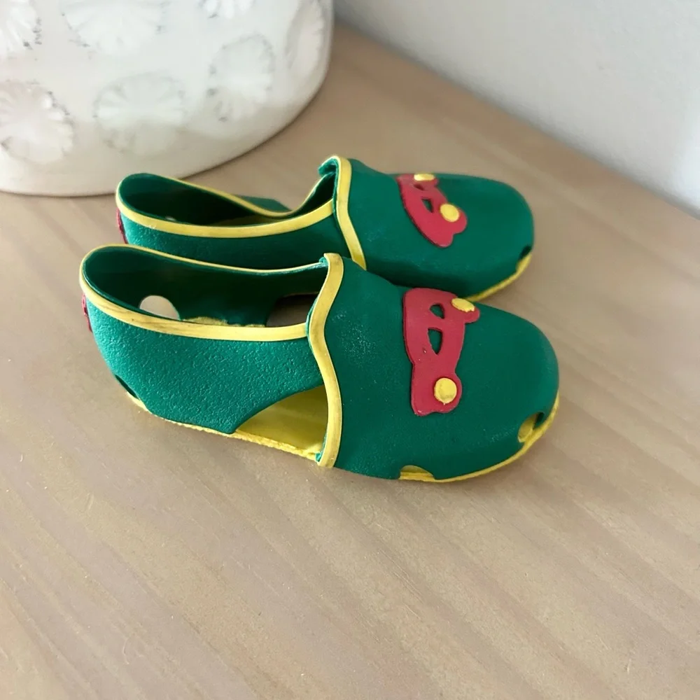 Vintage Marcelo Rubber Baby Shoes Cars Size 4 (5”) Early Walkers